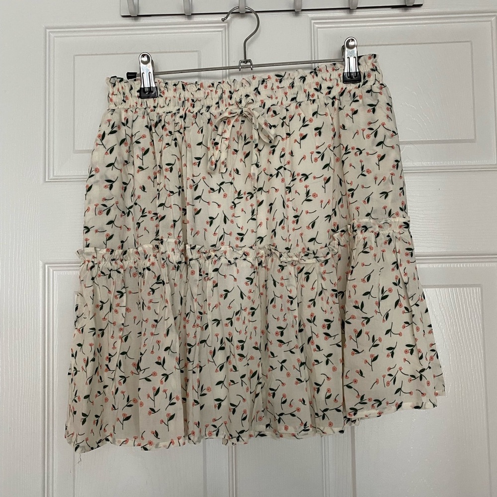 NWT Princess Polly y2k cream floral skater Skirt size 8